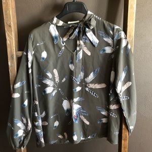 Feather Bow Blouse